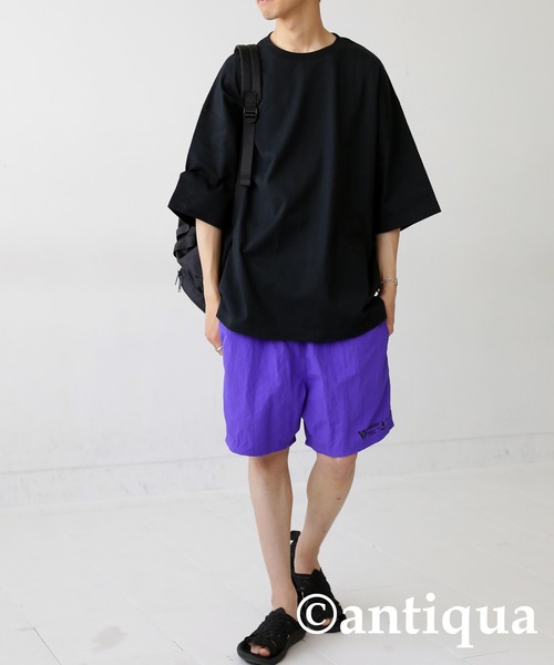 antiqua（アンティカ）の「綿100%バスク生地シンプルTシャツ（Tシャツ/カットソー・レディース・ホワイト/ブルー/ブラック/レッド/グリーン/コバルトブルー・M/L/L/XL）」の12枚目の写真