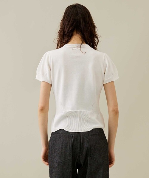 malamute(マラミュート)の「【malamute/マラミュート】gynoid T/ニットトップス(Tシャツ/カットソー・レディース・ホワイト/ブラック・FREE)」の6枚目の写真