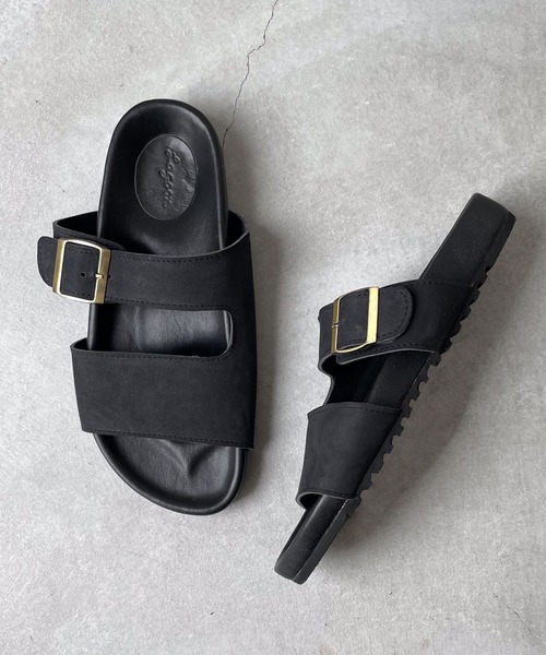 CANAL JEAN(キャナルジーン)の「from Lagoon レザーワンバックルサンダル(サンダル・レディース・ブラウン/ブラック・37/38/39)」の6枚目の写真