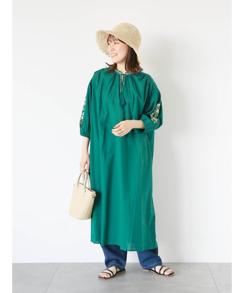ehka sopo（エヘカソポ）の「インド刺繍ワンピース（ワンピース・レディース・ブラック/グリーン/オフホワイト・F）」の15枚目の写真
