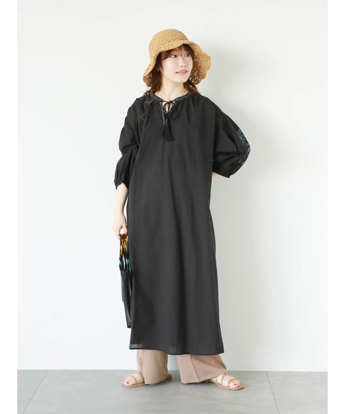 ehka sopo（エヘカソポ）の「インド刺繍ワンピース（ワンピース・レディース・ブラック/グリーン/オフホワイト・F）」の18枚目の写真