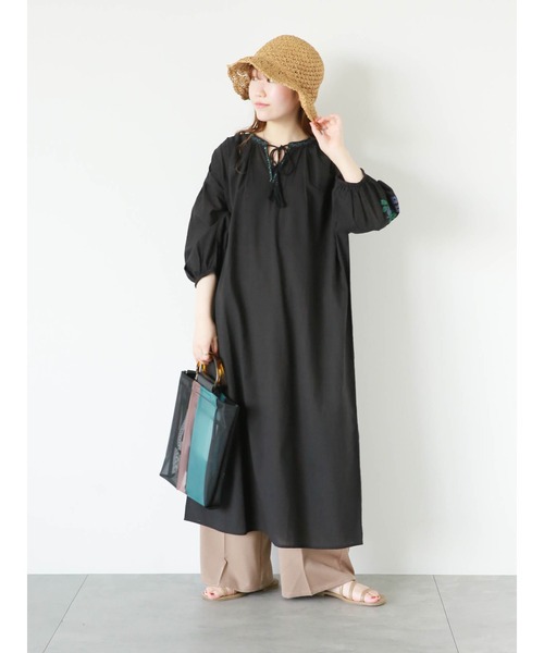 ehka sopo（エヘカソポ）の「インド刺繍ワンピース（ワンピース・レディース・ブラック/グリーン/オフホワイト・F）」の19枚目の写真