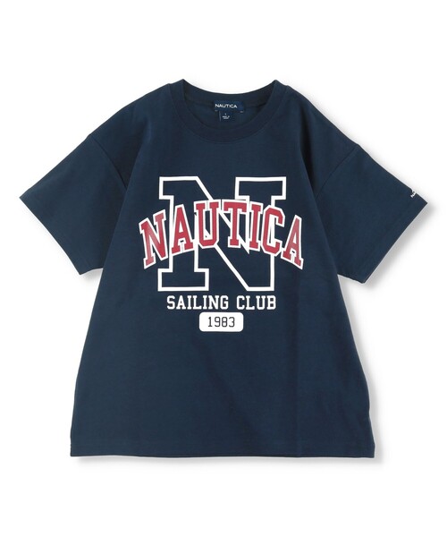 NAUTICA(ノーティカ)の「【NAUTICA/ノーティカ】Nカレッジロゴ半袖Tシャツ(Tシャツ/カットソー・キッズ・グリーン/ネイビー/オフホワイト・XS/M/S/XL/L)」の1枚目の写真