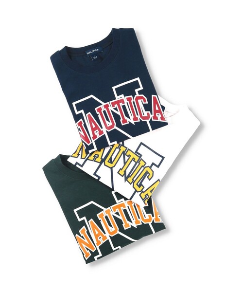 NAUTICA(ノーティカ)の「【NAUTICA/ノーティカ】Nカレッジロゴ半袖Tシャツ(Tシャツ/カットソー・キッズ・グリーン/ネイビー/オフホワイト・XS/M/S/XL/L)」の6枚目の写真