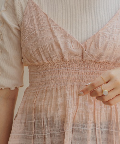 flower(フラワー)の「カシュクールシアービスチェ(キャミソール・レディース・ベージュ/ピンク・FREE)」の10枚目の写真