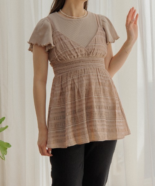 flower(フラワー)の「カシュクールシアービスチェ(キャミソール・レディース・ベージュ/ピンク・FREE)」の22枚目の写真