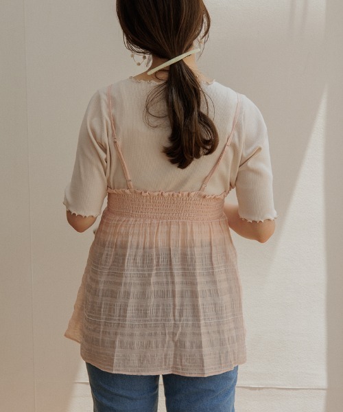 flower(フラワー)の「カシュクールシアービスチェ(キャミソール・レディース・ベージュ/ピンク・FREE)」の5枚目の写真