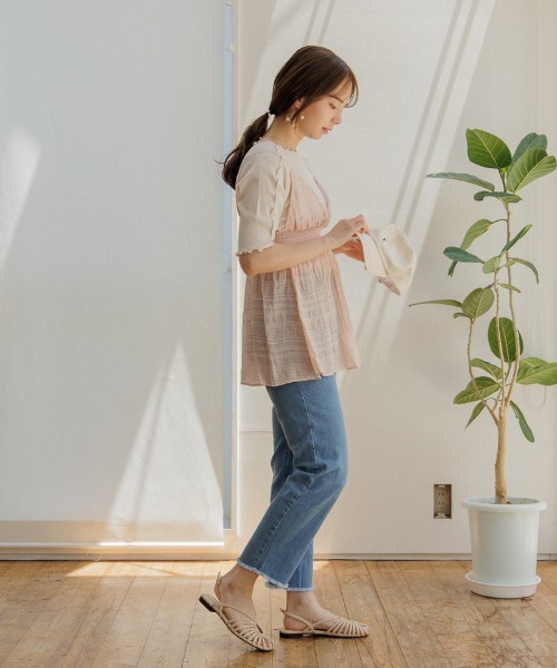 flower(フラワー)の「カシュクールシアービスチェ(キャミソール・レディース・ベージュ/ピンク・FREE)」の8枚目の写真