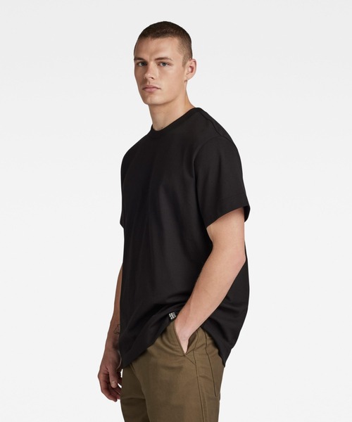 G-STAR(ジースター)の「ESSENTIAL LOOSE T-SHIRT/オーバーサイズ/ワンポイント(Tシャツ/カットソー・メンズ・ダークブラック/ホワイト・SMALL/MEDIUM/LARGE/X-SMALL/X-LARGE)」の3枚目の写真