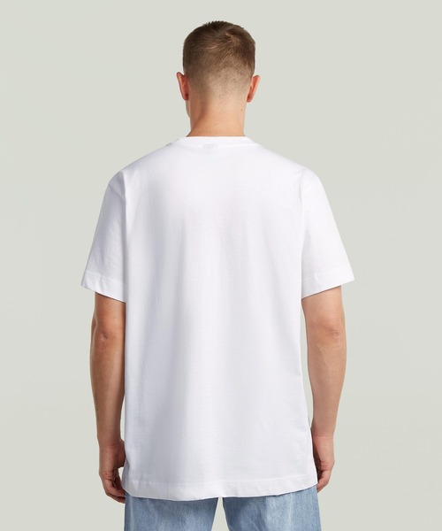 G-STAR（ジースター）の「ESSENTIAL LOOSE T-SHIRT/ワンポイントオーバーサイズルーズT-シャツ（Tシャツ/カットソー・メンズ・ダークブラック/ホワイト・SMALL/MEDIUM/LARGE/X-SMALL/X-LARGE）」の8枚目の写真