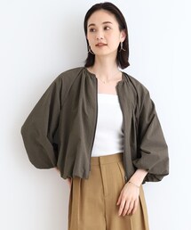 INDIVI | 【SETUP可能/パフスリーブ】サッカーチェックブラウスブルゾン(ブルゾン)