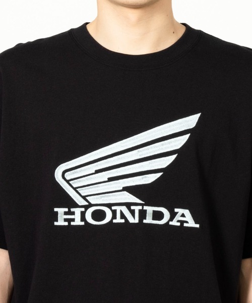 Mac-House(マックハウス)の「Honda ホンダ ロゴ刺繍半袖Tシャツ(Tシャツ/カットソー・メンズ・ブラック/ホワイト・S)」の4枚目の写真