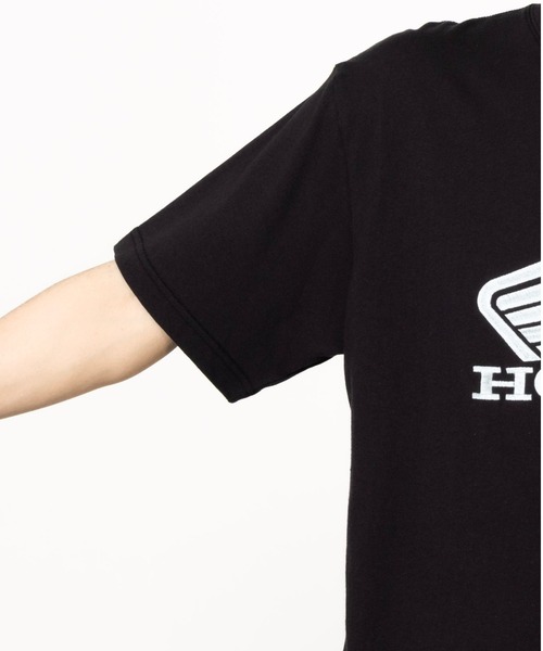 Mac-House(マックハウス)の「Honda ホンダ ロゴ刺繍半袖Tシャツ(Tシャツ/カットソー・メンズ・ブラック/ホワイト・S)」の5枚目の写真