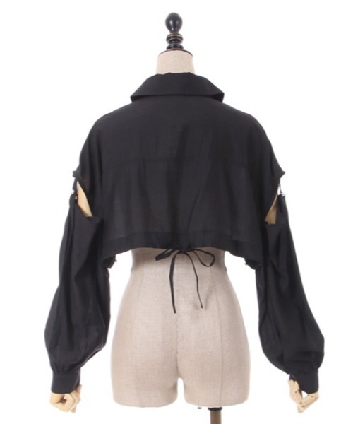 axes femme POETIQUE(アクシーズファムポエティック)の「ギミックデザインシアーシャツ(シャツ/ブラウス・レディース・グレー/ブラック/キナリ・MEDIUM)」の21枚目の写真