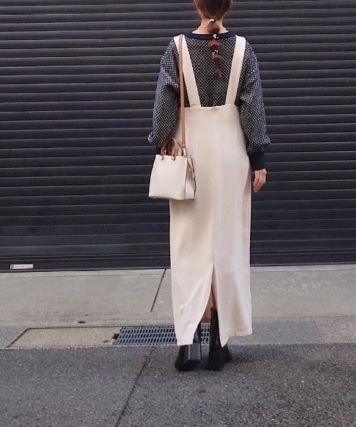 H.TOKYO（エイチトウキョウ）の「ジャンパースカート（ジャンパースカート・レディース・グレー/オフホワイト・FREE）」の5枚目の写真