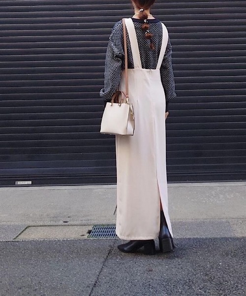 H.TOKYO（エイチトウキョウ）の「ジャンパースカート（ジャンパースカート・レディース・グレー/オフホワイト・FREE）」の4枚目の写真