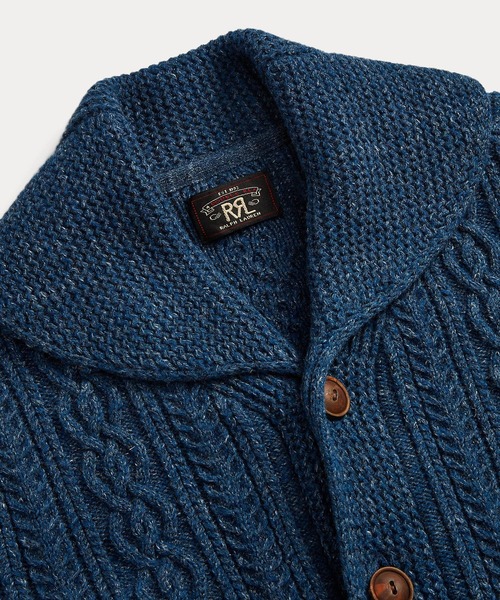 RRL(ダブル アール エル)の「ケーブル コットンウール ショール カーディガン(カーディガン/ボレロ・レディース・ネイビー系1・1/2/3/4/5)」の9枚目の写真