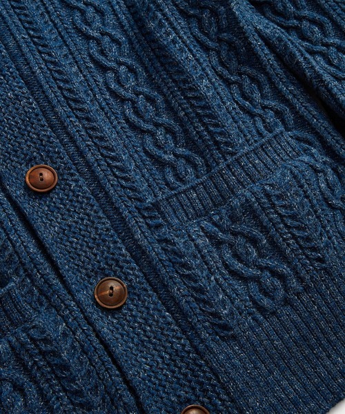 RRL(ダブル アール エル)の「ケーブル コットンウール ショール カーディガン(カーディガン/ボレロ・レディース・ネイビー系1・1/2/3/4/5)」の7枚目の写真