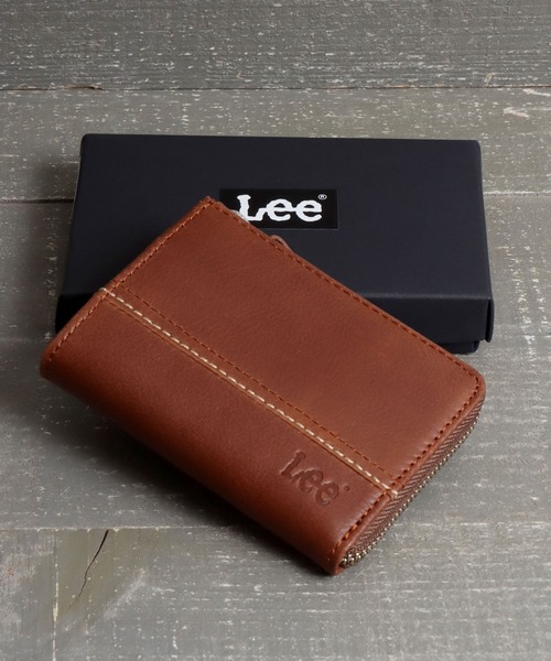 Lee(リー)の「Lee/リー レザー ロゴ ステッチ ラウンド ミニウォレット コインケース 箱付き(コインケース・メンズ・オリーブ/ダークブラウン/ブラック/ブラウン・FREE)」の4枚目の写真