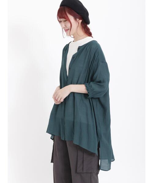 【オシャレ⭐LAGUA GEM】深緑　前ボタン　チュニック　サイズS LAGUA GEM - 【オシャレ⭐LAGUA GEM】深緑 前ボタン チュニック サイズ