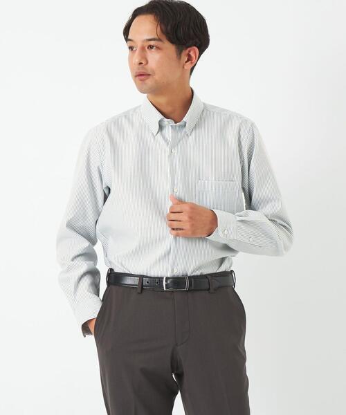 green label relaxing(グリーンレーベルリラクシング)の「エブリット オックスフォード ストライプ スナップ ボタンダウン ドレスシャツ -イージーアイロン-(シャツ/ブラウス・メンズ・ケリー/パープル・XL/M/S/L)」の8枚目の写真