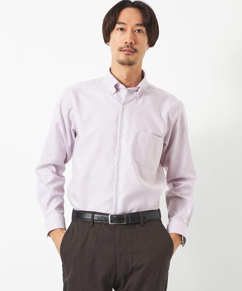 green label relaxing(グリーンレーベルリラクシング)の「エブリット オックスフォード ストライプ スナップ ボタンダウン ドレスシャツ -イージーアイロン-(シャツ/ブラウス・メンズ・ケリー/パープル・XL/M/S/L)」の13枚目の写真