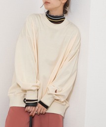 とり刺繍裏毛ビックトレーナー