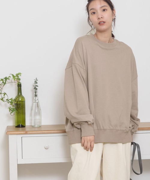 POU DOU DOU(プードゥドゥ)の「とり刺繍裏毛ビックトレーナー(スウェット・レディース・ミント/アイボリー/グレー系その他・3)」の13枚目の写真