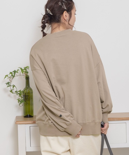 POU DOU DOU(プードゥドゥ)の「とり刺繍裏毛ビックトレーナー(スウェット・レディース・ミント/アイボリー/グレー系その他・3)」の14枚目の写真