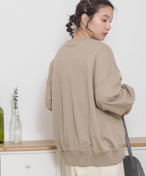 POU DOU DOU(プードゥドゥ)の「とり刺繍裏毛ビックトレーナー(スウェット・レディース・ミント/アイボリー/グレー系その他・3)」の16枚目の写真