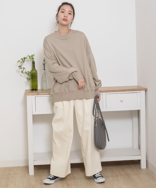 POU DOU DOU(プードゥドゥ)の「とり刺繍裏毛ビックトレーナー(スウェット・レディース・ミント/アイボリー/グレー系その他・3)」の17枚目の写真