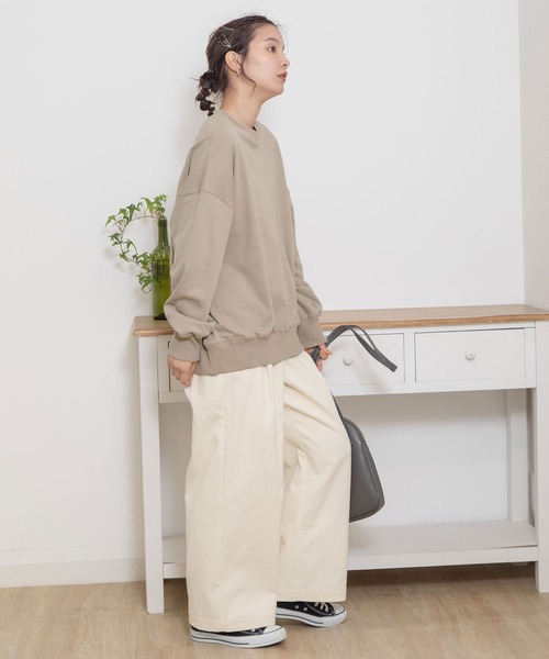 POU DOU DOU(プードゥドゥ)の「とり刺繍裏毛ビックトレーナー(スウェット・レディース・ミント/アイボリー/グレー系その他・3)」の18枚目の写真