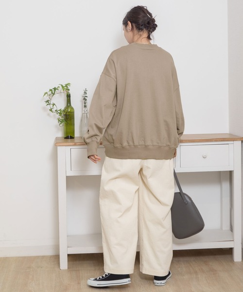 POU DOU DOU(プードゥドゥ)の「とり刺繍裏毛ビックトレーナー(スウェット・レディース・ミント/アイボリー/グレー系その他・3)」の19枚目の写真