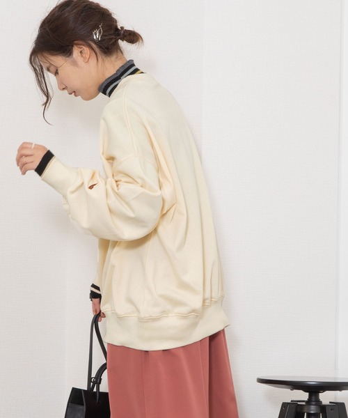 POU DOU DOU(プードゥドゥ)の「とり刺繍裏毛ビックトレーナー(スウェット・レディース・ミント/アイボリー/グレー系その他・3)」の22枚目の写真