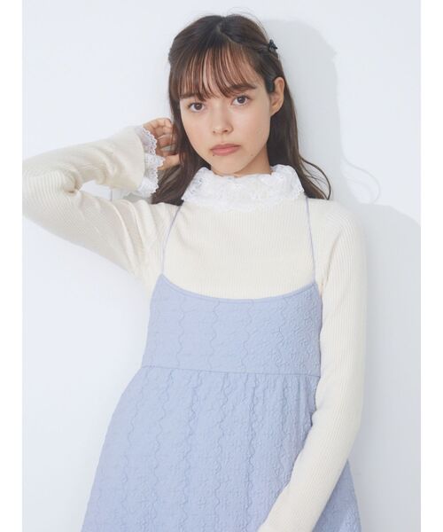 merry jenny（メリージェニー）の「レースリブニット（ニット/セーター・レディース・ブラック/ラベンダー/アイボリー・FREE）」の12枚目の写真