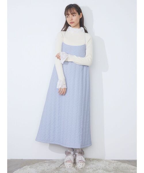 merry jenny（メリージェニー）の「レースリブニット（ニット/セーター・レディース・ブラック/ラベンダー/アイボリー・FREE）」の13枚目の写真