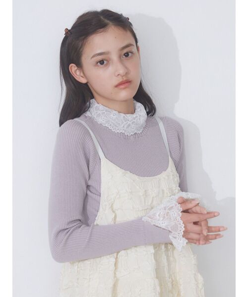 merry jenny（メリージェニー）の「レースリブニット（ニット/セーター・レディース・ブラック/ラベンダー/アイボリー・FREE）」の19枚目の写真