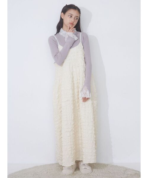 merry jenny（メリージェニー）の「レースリブニット（ニット/セーター・レディース・ブラック/ラベンダー/アイボリー・FREE）」の21枚目の写真