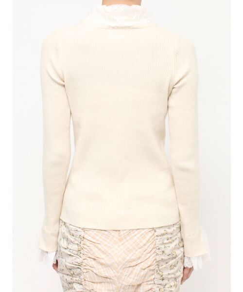 merry jenny（メリージェニー）の「レースリブニット（ニット/セーター・レディース・ブラック/ラベンダー/アイボリー・FREE）」の4枚目の写真