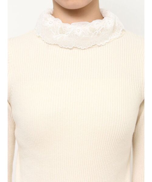 merry jenny（メリージェニー）の「レースリブニット（ニット/セーター・レディース・ブラック/ラベンダー/アイボリー・FREE）」の5枚目の写真