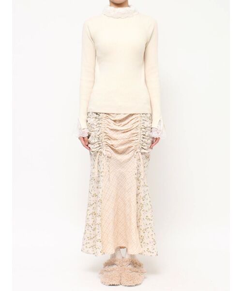 merry jenny（メリージェニー）の「レースリブニット（ニット/セーター・レディース・ブラック/ラベンダー/アイボリー・FREE）」の8枚目の写真