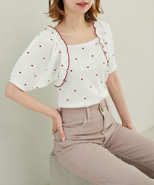 MAJESTIC LEGON(マジェスティックレゴン)の「アソートワッフルトップス(Tシャツ/カットソー・レディース・アイボリー/A/B・MEDIUM)」の5枚目の写真