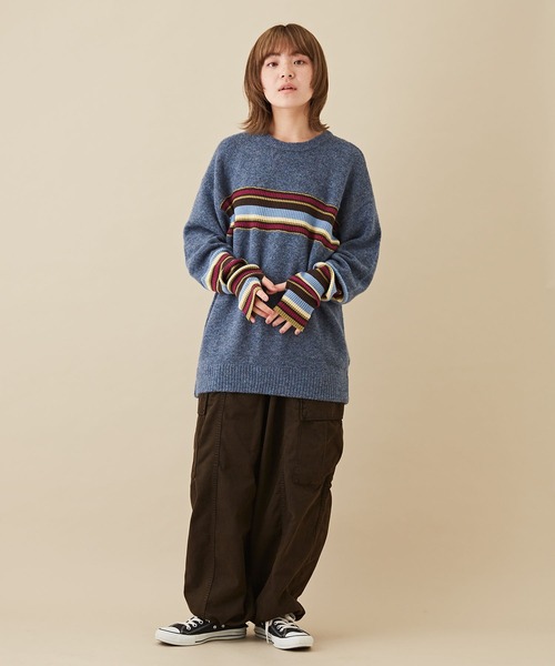 CUBE SUGAR（キューブシュガー）の「綿テンセルツイル顔料染コクーンカーゴパンツ（カーゴパンツ・レディース・カーキ/パープル/スミクロ・M）」の8枚目の写真