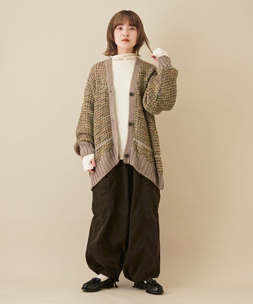 CUBE SUGAR（キューブシュガー）の「綿テンセルツイル顔料染コクーンカーゴパンツ（カーゴパンツ・レディース・カーキ/パープル/スミクロ・M）」の9枚目の写真