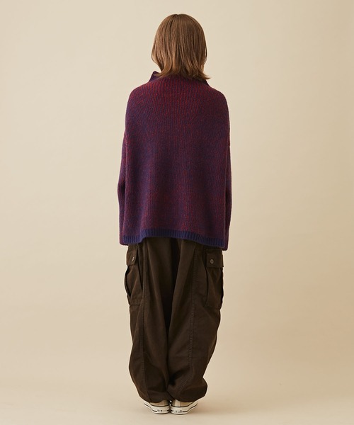 CUBE SUGAR（キューブシュガー）の「綿テンセルツイル顔料染コクーンカーゴパンツ（カーゴパンツ・レディース・カーキ/パープル/スミクロ・M）」の13枚目の写真