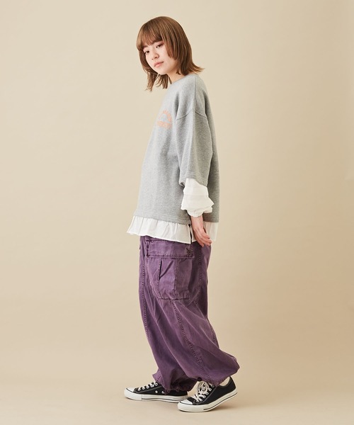 CUBE SUGAR（キューブシュガー）の「綿テンセルツイル顔料染コクーンカーゴパンツ（カーゴパンツ・レディース・カーキ/パープル/スミクロ・M）」の22枚目の写真