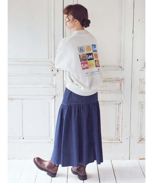 earth music&ecology（アースミュージックアンドエコロジー）の「Lee×e.m.a.e.デニムフリルスカート（スカート・レディース・インディゴブルー/ブルー系その他・S/M）」の15枚目の写真