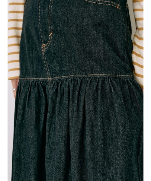 earth music&ecology（アースミュージックアンドエコロジー）の「Lee×e.m.a.e.デニムフリルスカート（スカート・レディース・インディゴブルー/ブルー系その他・S/M）」の17枚目の写真