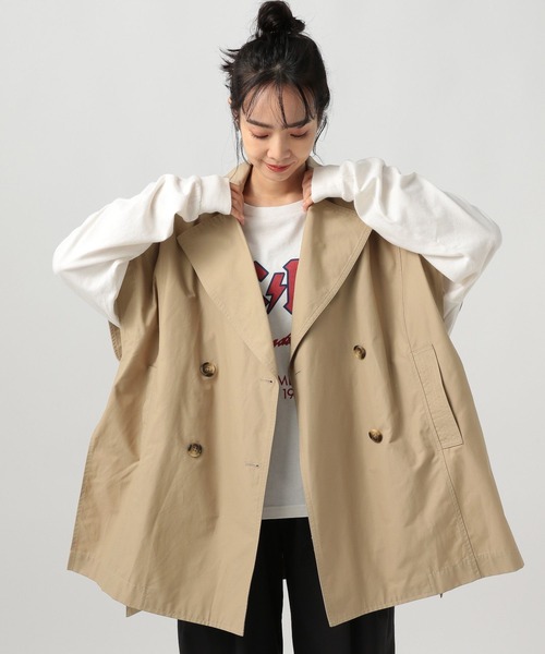 BAYFLOW（ベイフロー）の「オーバートレンチジレ（ベスト・レディース・ベージュ/ブラック・FREE）」の8枚目の写真