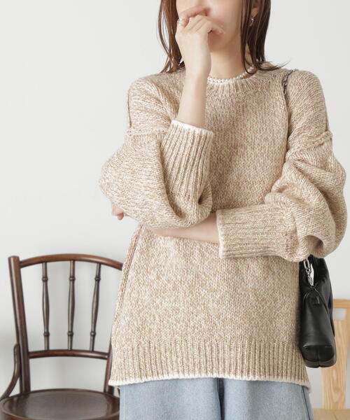 FREE'S MART（フリーズマート）の「◆カラーミックスルーズニット（ニット/セーター・レディース・ベージュ/レッド/ブルー・FREE）」の5枚目の写真